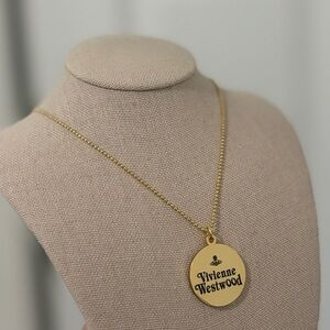 Vivienne Westwood Logo Pendant Necklace 18K gold-plated fall 25 (item #N10)